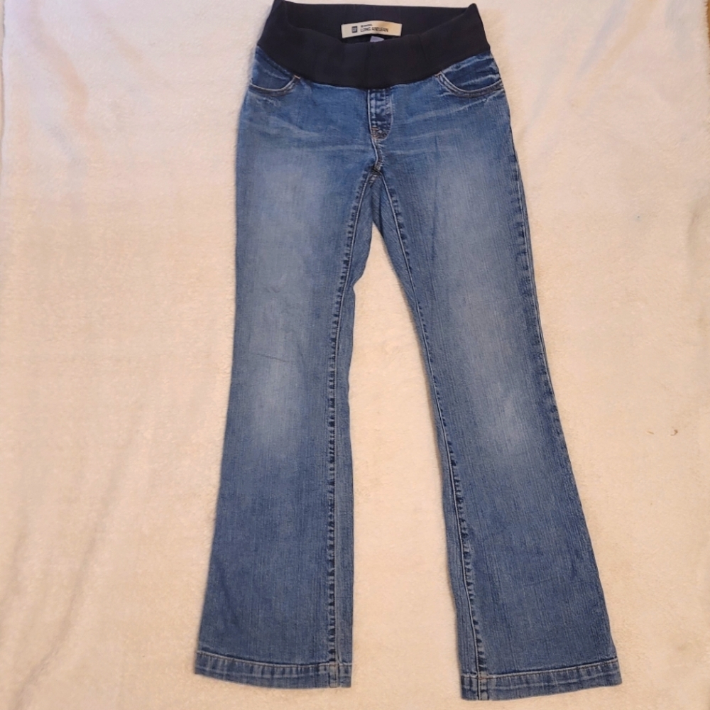 GAP Light Blue Maternity Jeans with Black Elastic Waistband